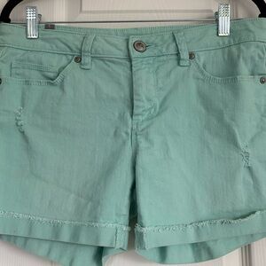 LC Lauren Conrad Seafoam Distressed Jean Shorts